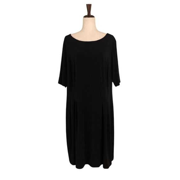 Connected Apparel Women's Plus Little Black Dress Jersey Pockets Comfy size 18W - Picture 1 of 9